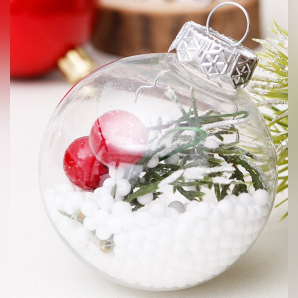 Clear acrylic Fillable Christmas Ornaments 16 pcs
